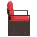 Garten-Sofa mit Kissen 120 x 62 x 69 cm Poly-Rattan