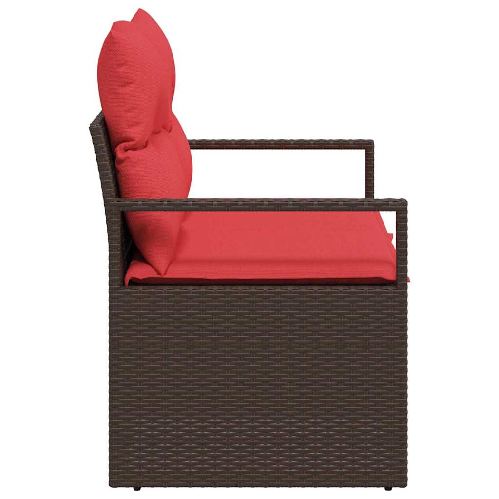 Garten-Sofa mit Kissen 120 x 62 x 69 cm Poly-Rattan