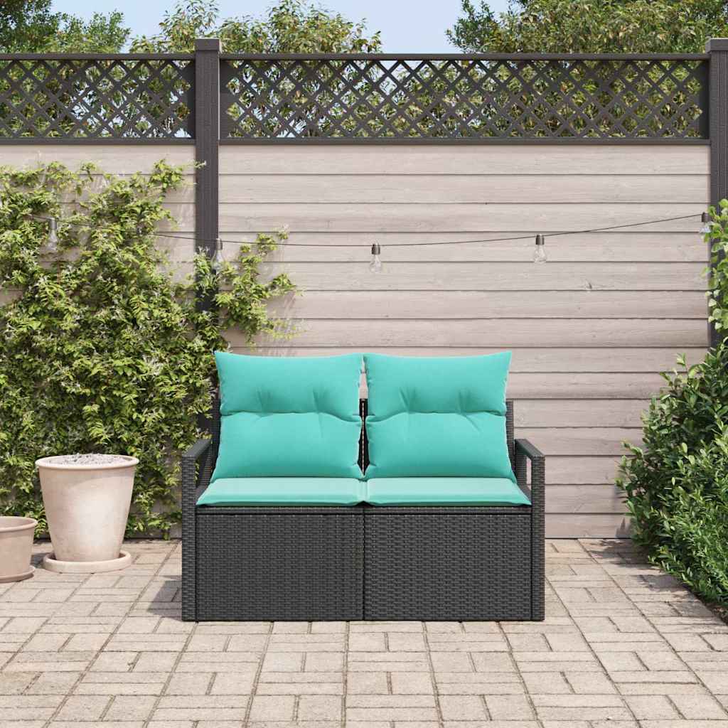 Garten-Sofa mit Kissen 120 x 62 x 69 cm Poly-Rattan