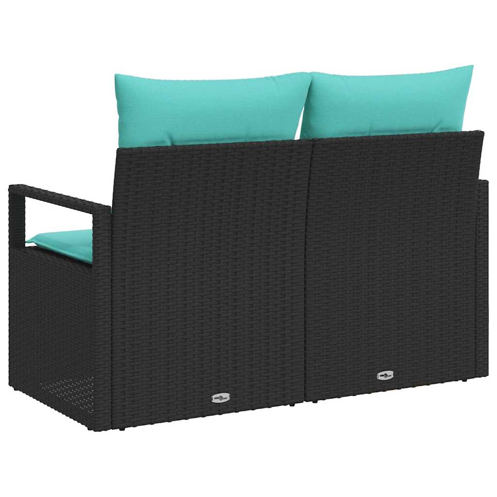 Garten-Sofa mit Kissen 120 x 62 x 69 cm Poly-Rattan