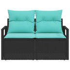 Garten-Sofa mit Kissen 120 x 62 x 69 cm Poly-Rattan