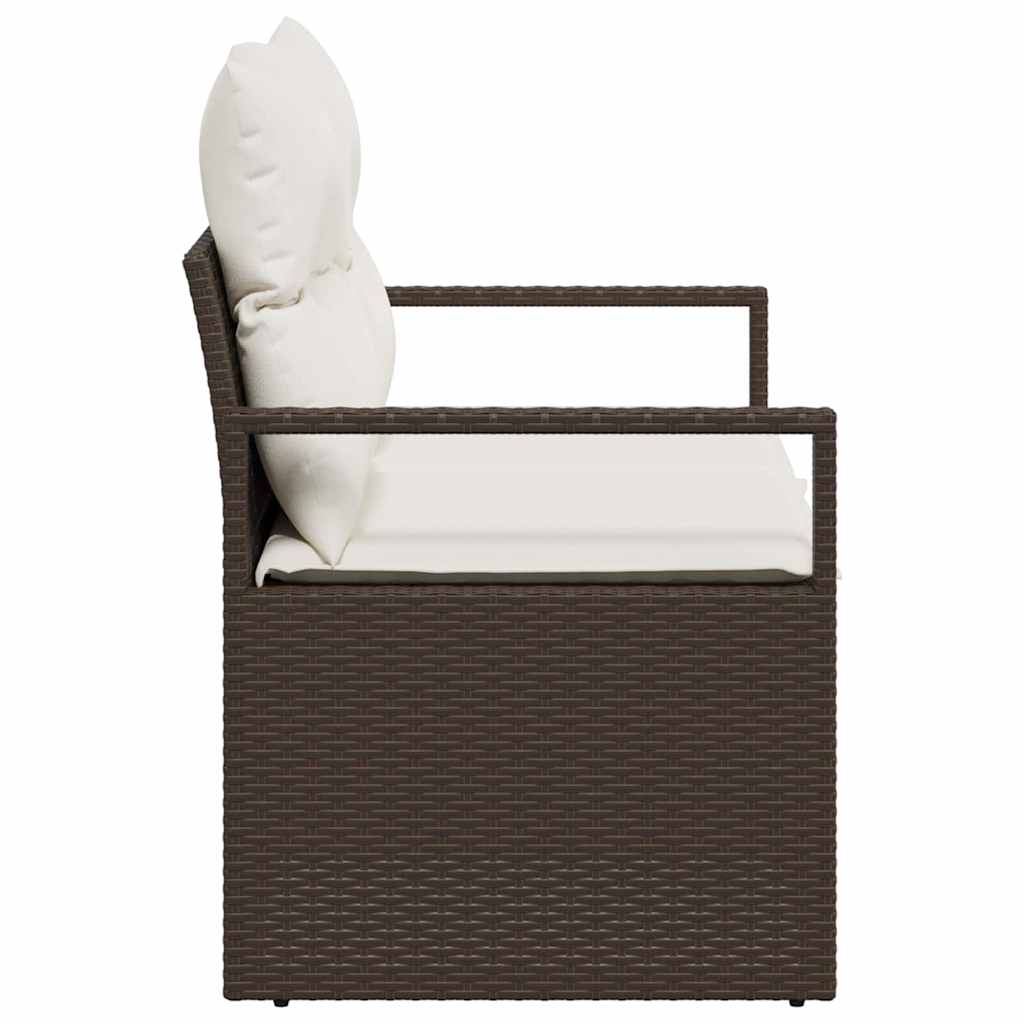 Garten-Sofa mit Kissen 120 x 62 x 69 cm Poly-Rattan
