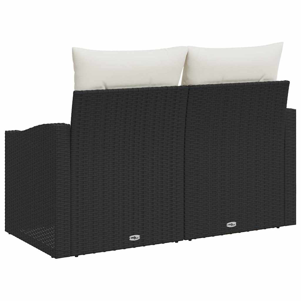Garten-Sofa mit Kissen 123 x 62 x 69 cm Poly-Rattan