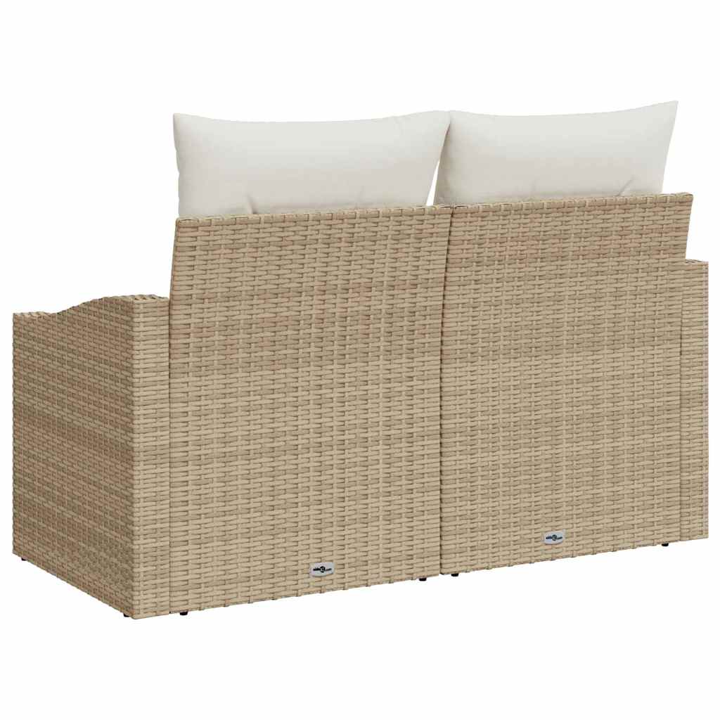 Garten-Sofa mit Kissen 123 x 62 x 69 cm Poly-Rattan