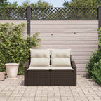 Garten-Sofa mit Kissen 123 x 62 x 69 cm Poly-Rattan