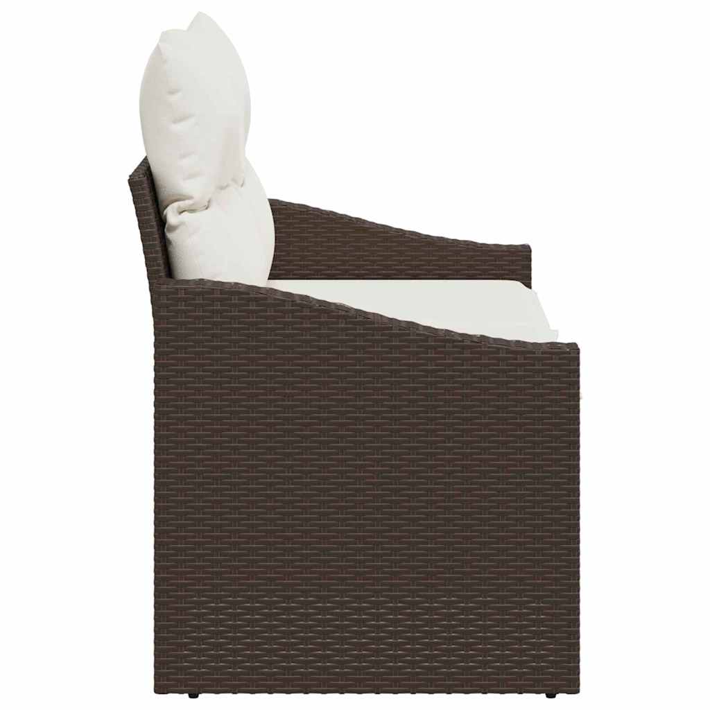 Garten-Sofa mit Kissen 123 x 62 x 69 cm Poly-Rattan