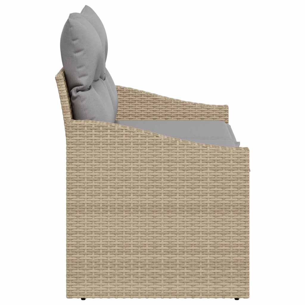 Garten-Sofa mit Kissen 123 x 62 x 69 cm Poly-Rattan