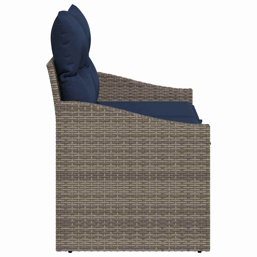 Gartensofa Grau 123 x 62 x 69cm Poly-Rattan