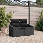 Garten-Sofa mit Kissen 123 x 62 x 69 cm Poly-Rattan