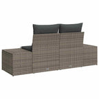 Gartensofa mit Kissen Grau 184 x 62 x 69 cm Poly-Rattan