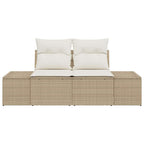 Gartensofa mit Kissen Beige 184 x 62 x 69 cm Poly-Rattan