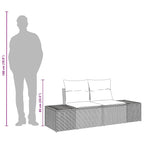 Gartensofa mit Kissen Grau 184 x 62 x 69 cm Poly-Rattan