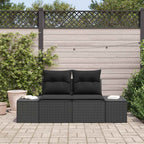 Gartensofa mit Kissen Schwarz 184 x 62 x 69 cm Poly-Rattan