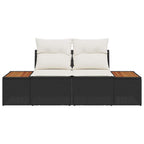 Gartensofa Schwarz 184 x 62 x 85cm Poly-Rattan
