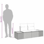 Gartensofa Schwarz 184 x 62 x 85cm Poly-Rattan