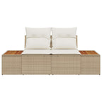 Gartensofa Beige 184 x 62 x 85cm Poly-Rattan