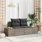 Gartensofa Grau 184 x 62 x 85cm Poly-Rattan