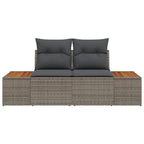 Gartensofa Grau 184 x 62 x 85cm Poly-Rattan
