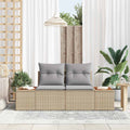 Gartensofa Beige 184 x 62 x 85cm Poly-Rattan
