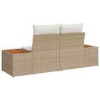 Gartensofa Beige 184 x 62 x 85cm Poly-Rattan