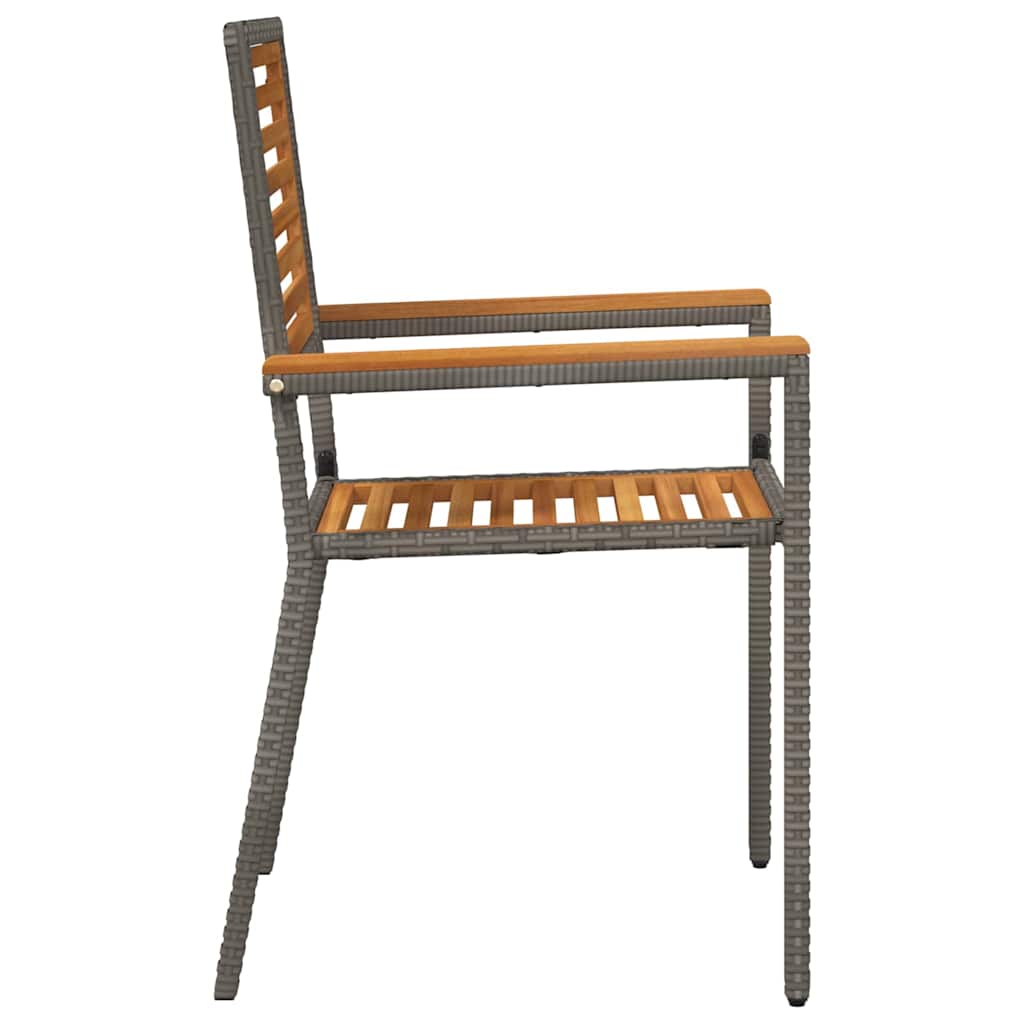 Garten Stapelstühle 2 pcs Braun und Grau 54 x 56 x 90 cm