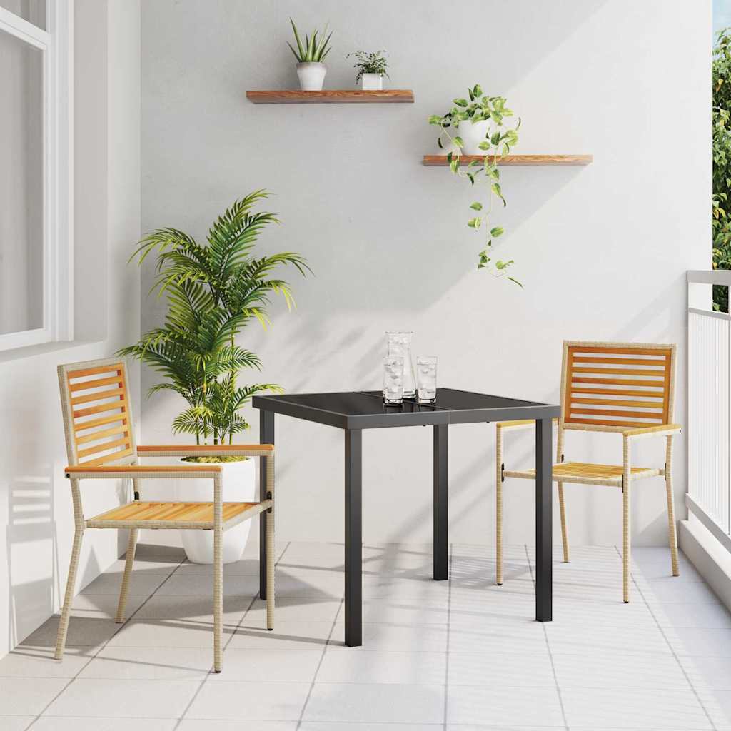 Garten Stapelstühle 2 pcs Braun und Beige 54 x 56 x 90 cm