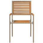 Garten Stapelstühle 2 pcs Braun und Beige 54 x 56 x 90 cm