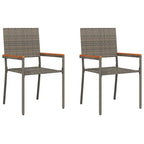 Garten Stapelstühle 2 pcs Grau und Braun 54 x 56 x 90 cm