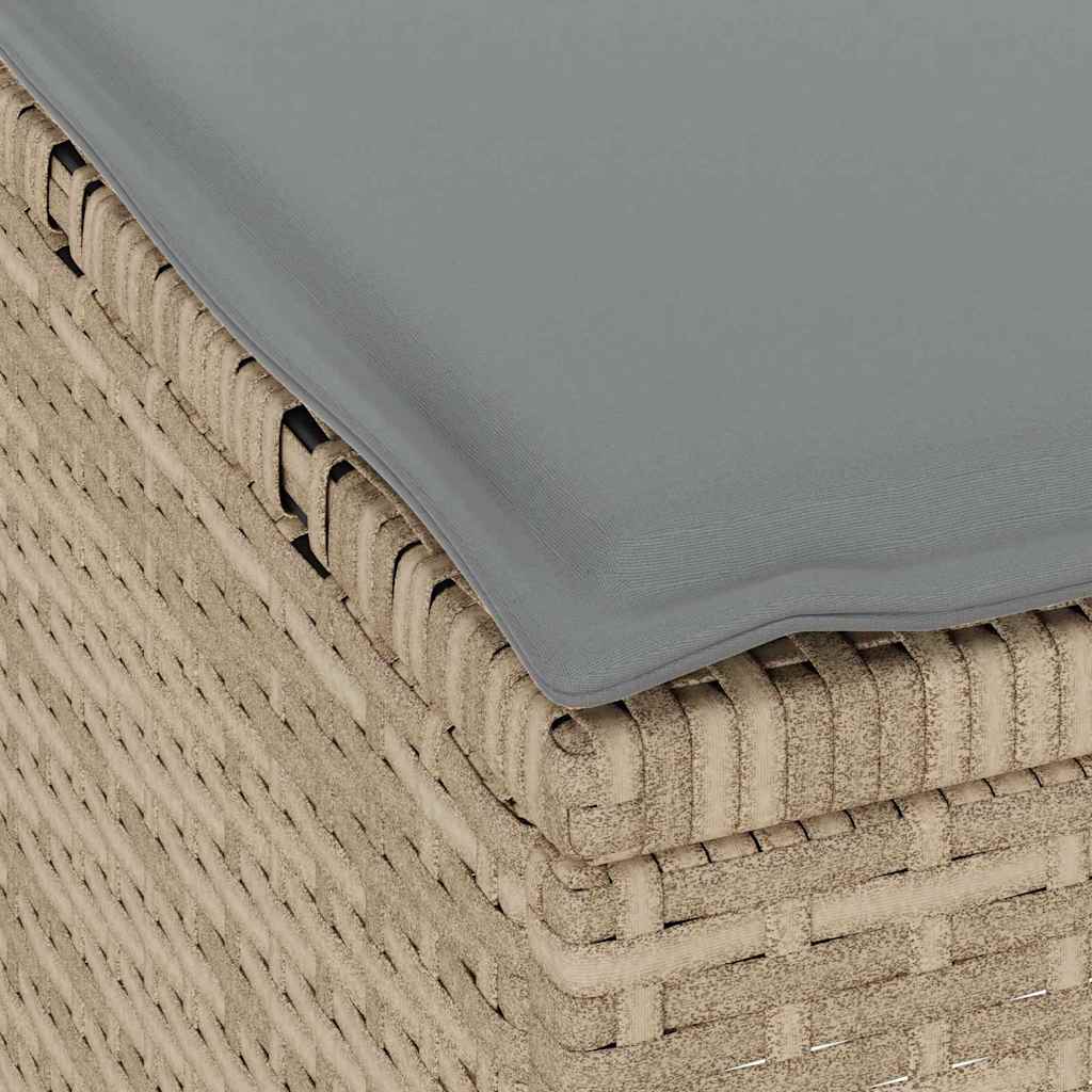 Garten Essgruppe Beige Poly-Rattan