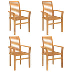 Esszimmerstuhl 4 pcs Braun 62 x 55 x 94 cm Massivholz Teak