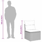 Sofa Set mit Kissen 3 pcs Schwarz Poly-Rattan