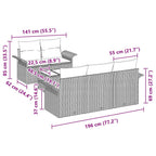 Sofa Set mit Kissen 6 pcs Braun Poly-Rattan