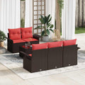Gartensofa-set mit Kissen 6 pcs Braun Poly-Rattan