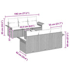 Gartensofa-set mit Kissen 7 pcs Braun Poly-Rattan