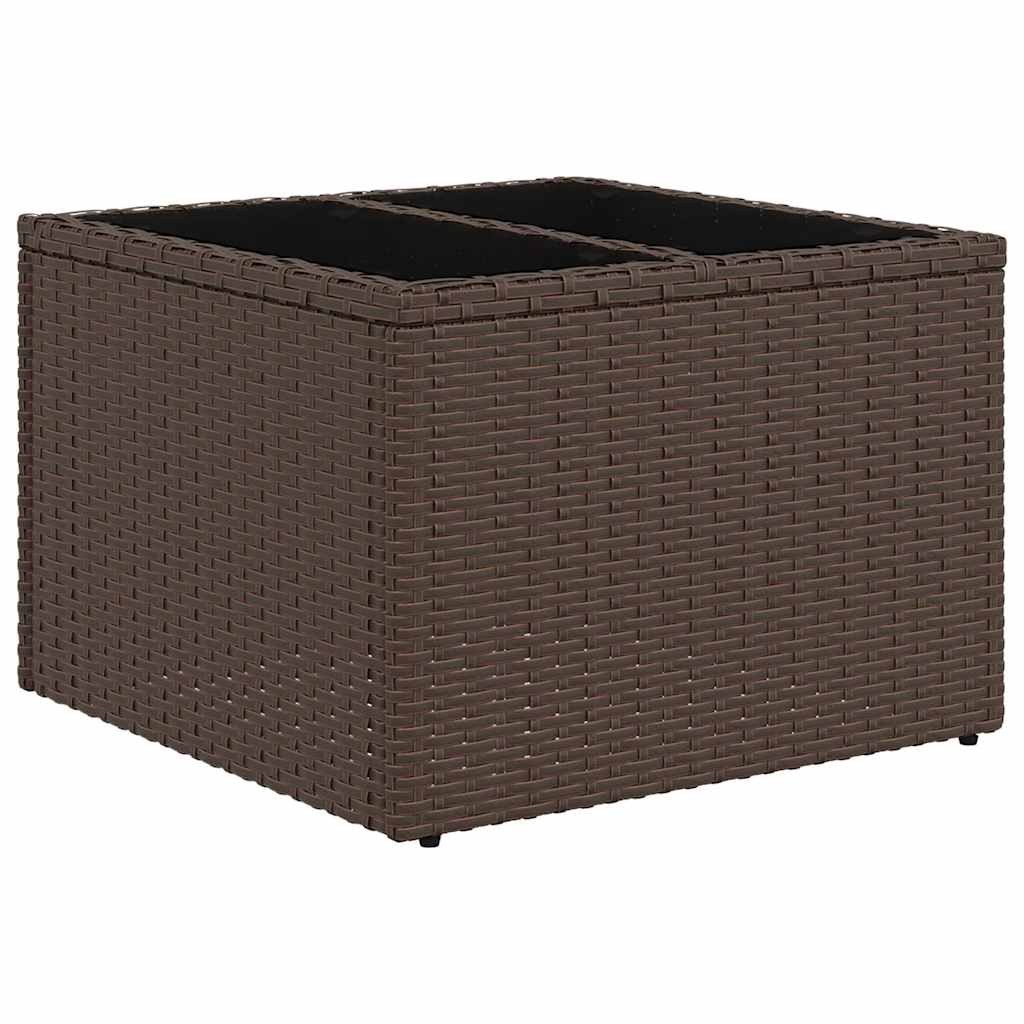 Gartensofa-set mit Kissen 7 pcs Braun Poly-Rattan