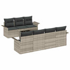 Gartensofa-set mit Kissen 8 pcs Hellgrau Poly-Rattan
