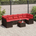 Gartensofa-set 8 pcs Braun Poly-Rattan