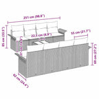 Gartensofa-set mit Kissen 9 pcs Braun Poly-Rattan