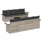 Gartensofa-set mit Kissen 9 pcs Hellgrau Poly-Rattan