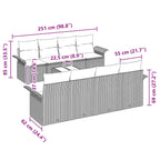 Gartensofa-set mit Kissen 9 pcs Schwarz Poly-Rattan