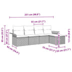 Outdoor-Sofa mit Kissen 5 pcs Hellgrau Poly-Rattan