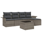 Outdoor-Sofa mit Kissen 6 pcs Grau Poly-Rattan