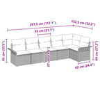 Gartensofa-set mit Kissen 6 pcs Braun Poly-Rattan
