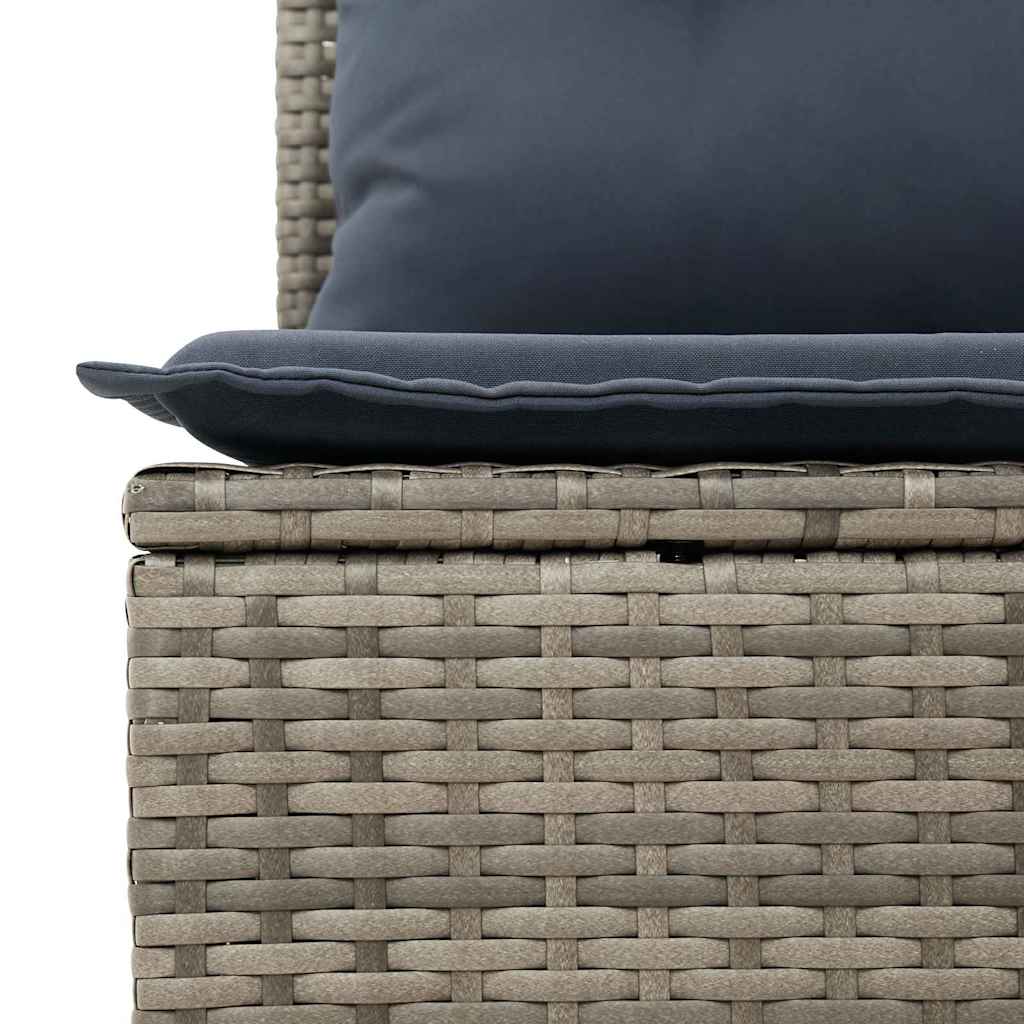 Gartensofa-set mit Kissen 6 pcs Grau Poly-Rattan