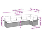Gartensofa-set mit Kissen 6 pcs Schwarz Poly-Rattan