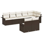 Gartensofa-set mit Kissen 8 pcs Braun Poly-Rattan