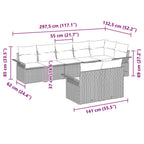 Gartensofa-set mit Kissen 8 pcs Beige Poly-Rattan