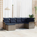 Gartensofa-set mit Kissen 6 pcs Grau Poly-Rattan