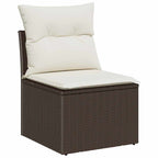 Gartensofa-set mit Kissen 7 pcs Braun Poly-Rattan