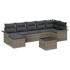 Gartensofa-set mit Kissen 8 pcs Grau Poly-Rattan